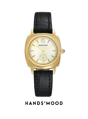 handsmood 金黄贝母面时尚简约精致高级感真皮女士手表气质腕表