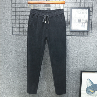 秋冬季灯芯绒裤子男士小直筒休闲裤长裤高端加绒加厚弹力2025新款