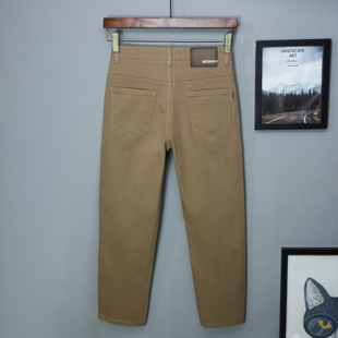 纯棉高级感2025新款秋季九分休闲牛仔裤男锥形小直筒长裤秋冬驼色