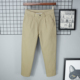 薄款 男锥形卡其直筒夏季 高端松紧腰 纯棉宽松九分休闲裤 香港春秋季