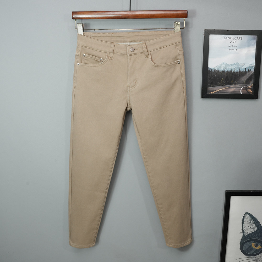 加绒加厚秋冬季九分休闲牛仔裤男修身小脚保暖弹力潮流2025新款