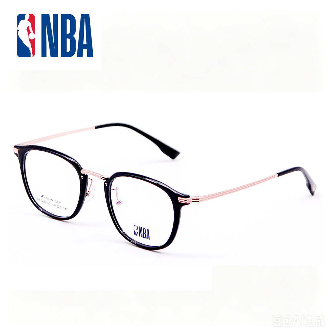 NBA3630 小脸超轻&beta;钛全框眼镜架男女通用复古黑框近视镜框学生款