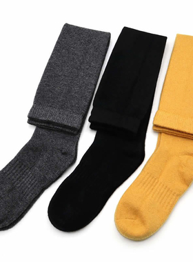 秋冬女士100%纯羊绒长筒过膝袜针织保暖高筒护腿加厚防寒月子袜