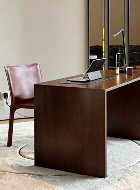 瑞典Arte 意式极简胡桃书桌茶桌实木大长桌多人学习写字桌办公桌