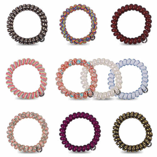 电话线无痕镭射透明发圈韩系