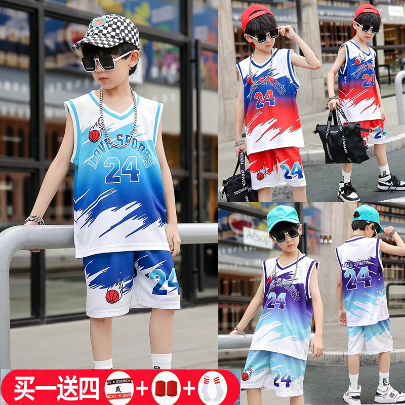 儿童专业篮球服男童演出服装女童短袖运动套装训练服背心球衣定制