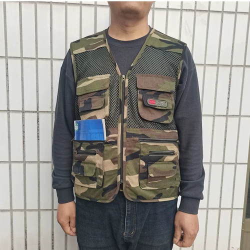 Дорожный мужской тонкий жилет для отдыха, для среднего возраста