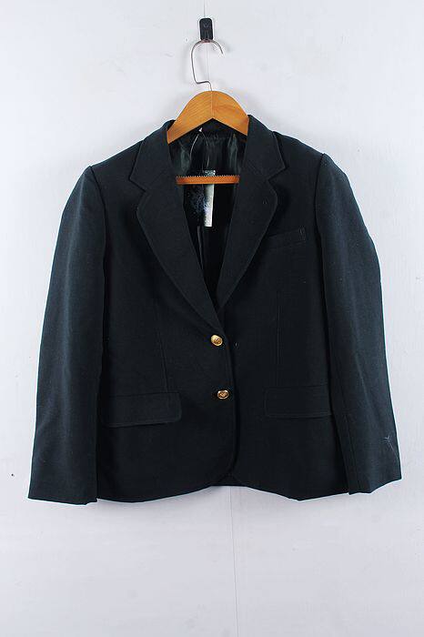 古着jk日制DK制服诘襟外套 中古制服日本学院学生西装军绿色外套