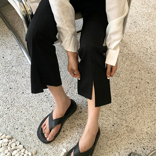 鲨鱼皮孕妇微喇裤九分裤