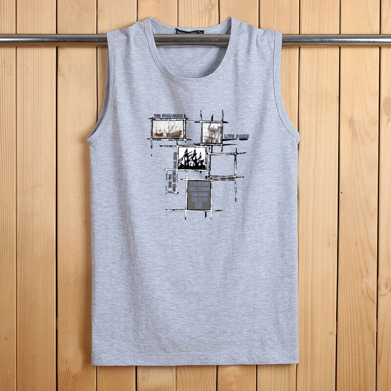 COTTON VEST MENS SLEEVELESS T-SHIRT BASE KOREAN VERSION OF LOOSE WAISTCOAT SUMMER SPORTS BASKETBALL SINGLET TIDE BRAND INS CUT SLEEVES