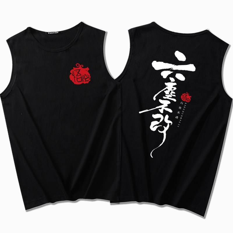 SUMMER COTTON VEST MENS SPORTS ROUND NECK PLUS FAT PLUS SIZE SLEEVELESS T-SHIRT MENS WAISTCOAT YOUTH BOTTOMING SHIRT