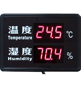 工业用大屏幕温湿度显示看板HTTRC ，黑色边框壁挂式温湿度显示屏