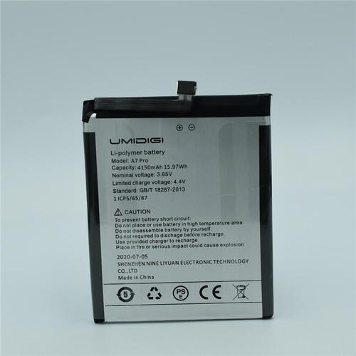 适用于优米A7pro电池 4150mAh 钢化膜UMIDIGI A7pro battery