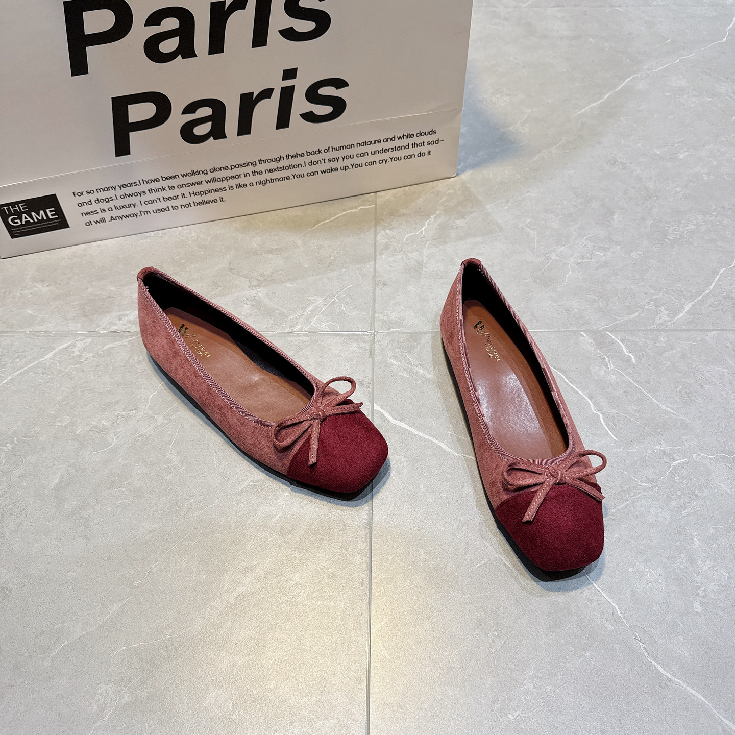 2026新款经典拼接撞色平底单鞋女方头百搭蝴蝶结温柔芭蕾舞豆豆鞋,女鞋,浅口单鞋,淘宝优惠券,粉丝福利购,淘宝优惠卷