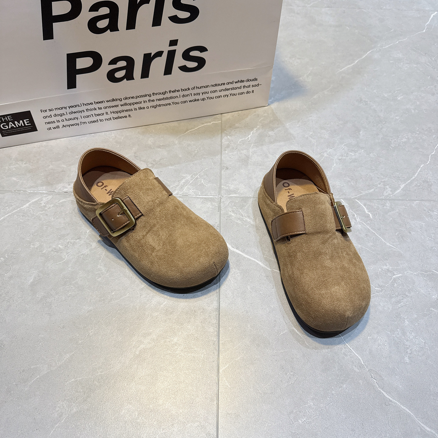 反绒皮勃肯鞋女2026年新款全包两穿一脚蹬博肯单鞋复古内增高女鞋,女鞋,浅口单鞋,淘宝优惠券,粉丝福利购,淘宝优惠卷