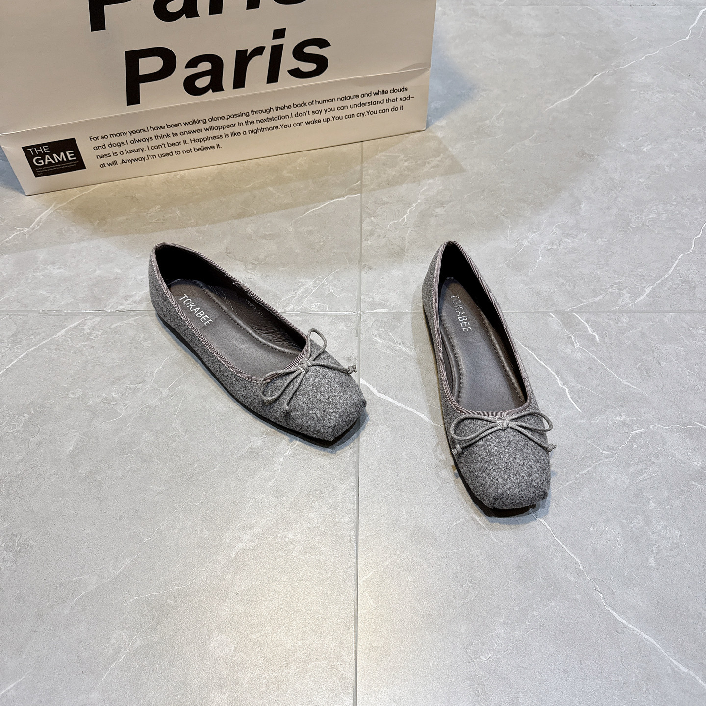 韩版复古毛呢蝴蝶结浅口单鞋小众方头绒面一脚蹬软底奶奶鞋芭蕾鞋,女鞋,浅口单鞋,淘宝优惠券,粉丝福利购,淘宝优惠卷