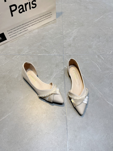 法式配裙子侧空单鞋女瓢鞋