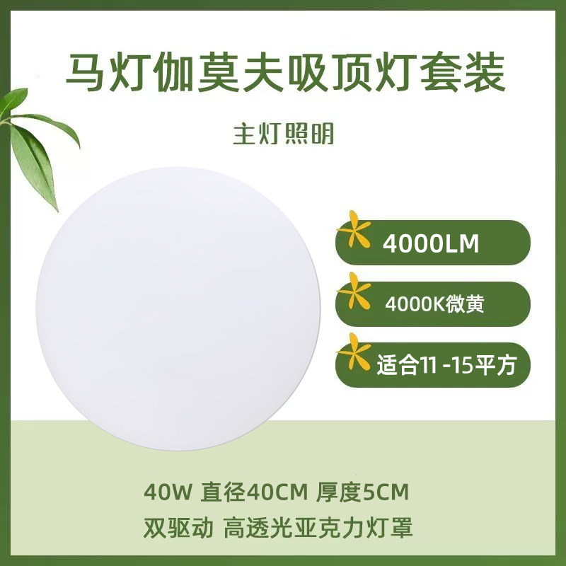 马灯自然光全光谱高显色无频闪儿童房书房灯学生护眼卧室吸顶灯图片