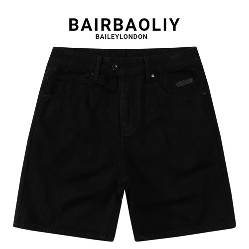 BAIRBAOLIY夏季高级感时尚牛仔短裤男士宽松直筒潮流百搭休闲中裤