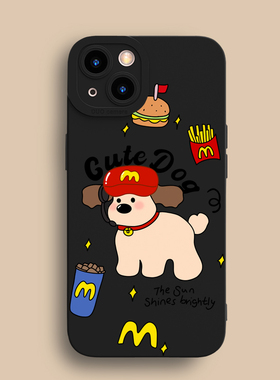 可爱小狗适用苹果15promax手机壳卡通iPhone13/17男女款16e/14/12/11软胶xs/xr全包16软壳套7/8plus防摔