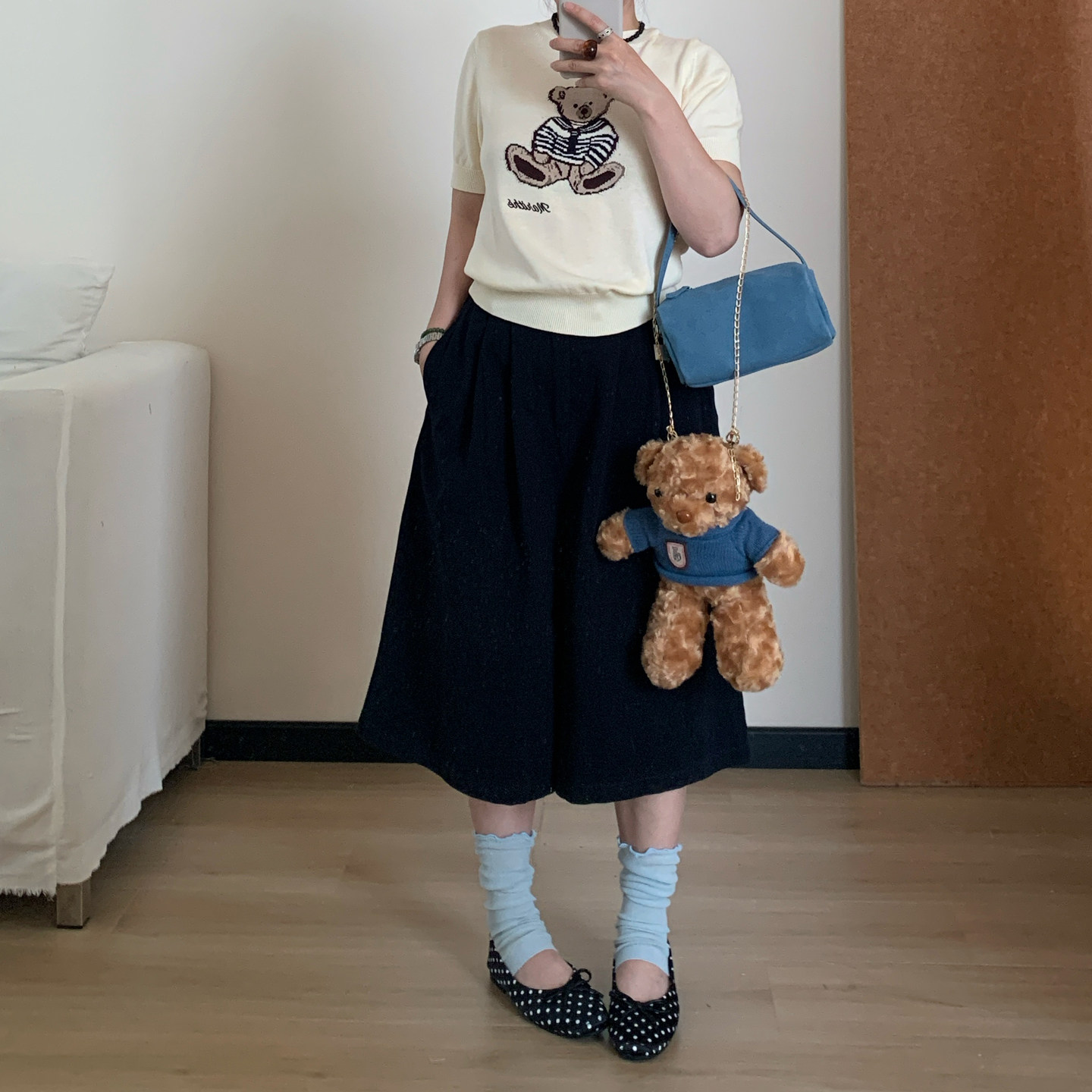 Omang桃喜 休闲松弛感七分裙裤女夏季韩系宽松显瘦小个子六分裤