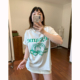 宽松休闲小清新百搭体恤 T恤女夏季 Omang桃喜韩版 南瓜字母印花短袖