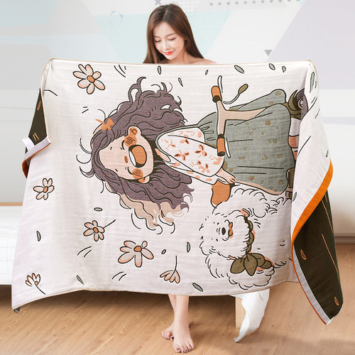 四层纯棉纱布浴巾吸水不掉毛