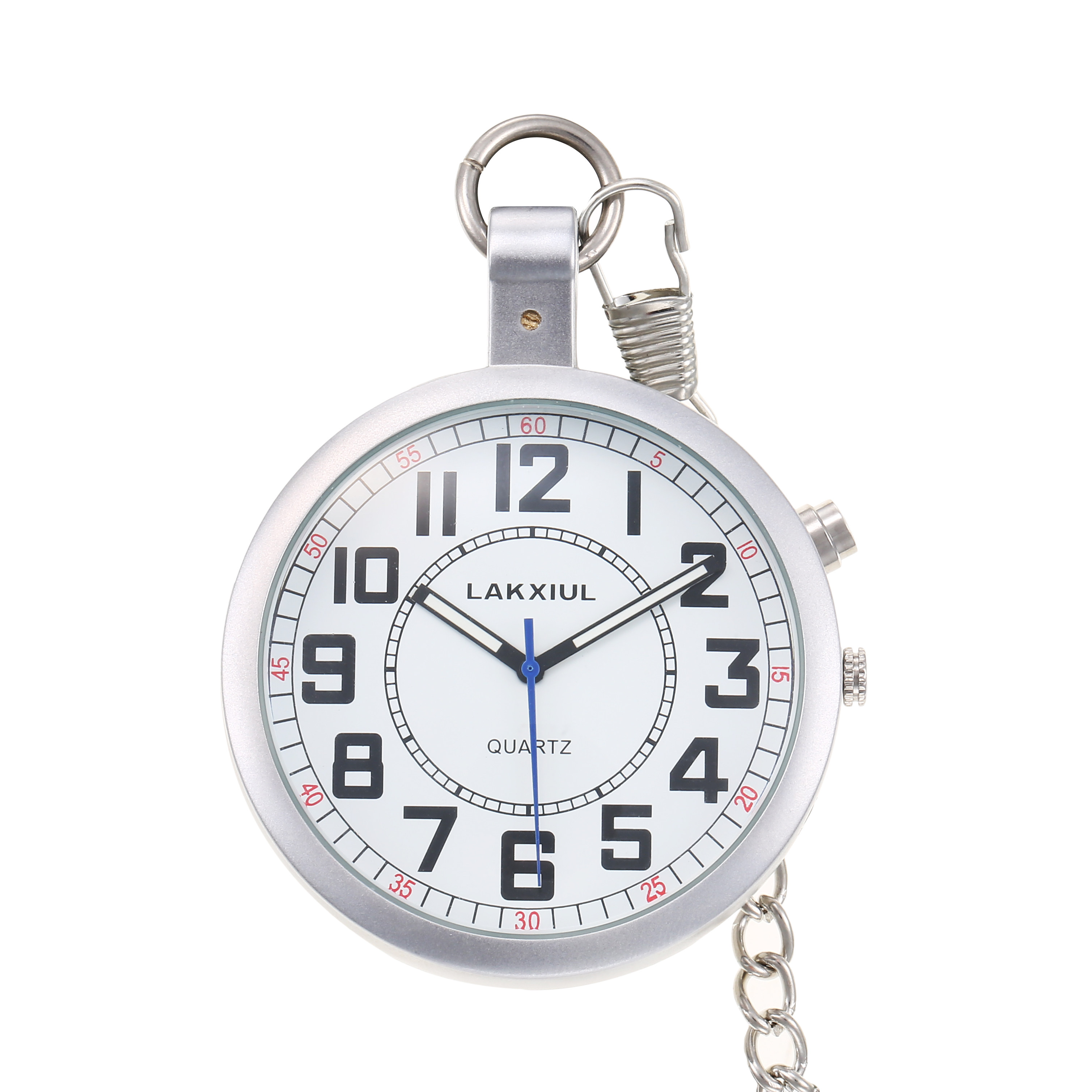 LAKXIUL放大镜按键报时怀表闹钟整点报时中老年人盲人携带方便