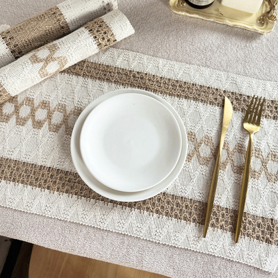 法式复古餐垫复古棉麻桌布几何布艺民族茶几西餐边桌盖巾北欧定做
