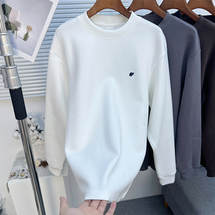 高质感细腻莫代尔面料极简长袖 T恤男2025秋冬加厚休闲圆领打底衫