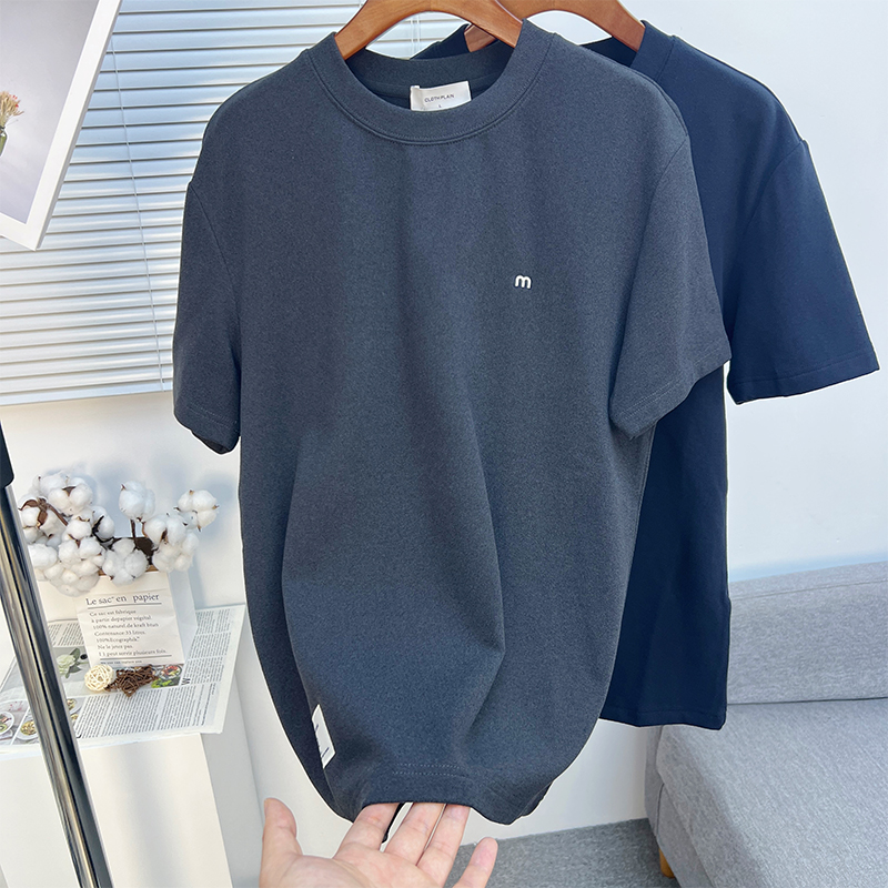 冬季软糯舒适双面德绒短袖T恤男