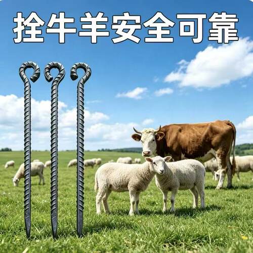 帐篷固定螺纹钢地钉户外地桩钉加粗大棚地锚钉天幕拴牛羊马固定钉
