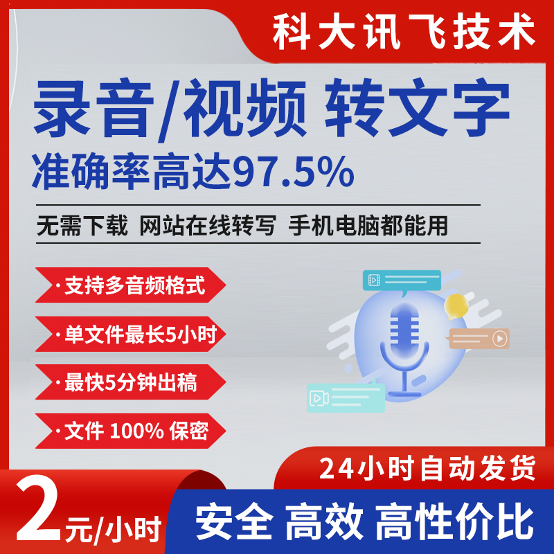 讯飞技术录音转文字视频转文字音频语音转文字听见懒猫爱云转写 商务/设计服务 平面广告设计 原图主图