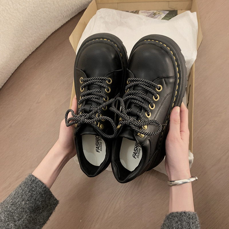 学院风厚底德比鞋女2026新款内增高系带小皮鞋百搭英伦风深口单鞋,女鞋,深口单鞋,淘宝优惠券,粉丝福利购,淘宝优惠卷