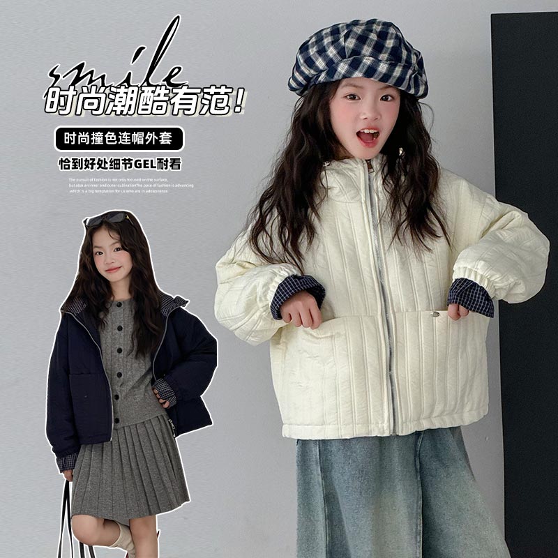 连帽(不可脱卸)聚酯纤维B类保暖女棉袄/棉服