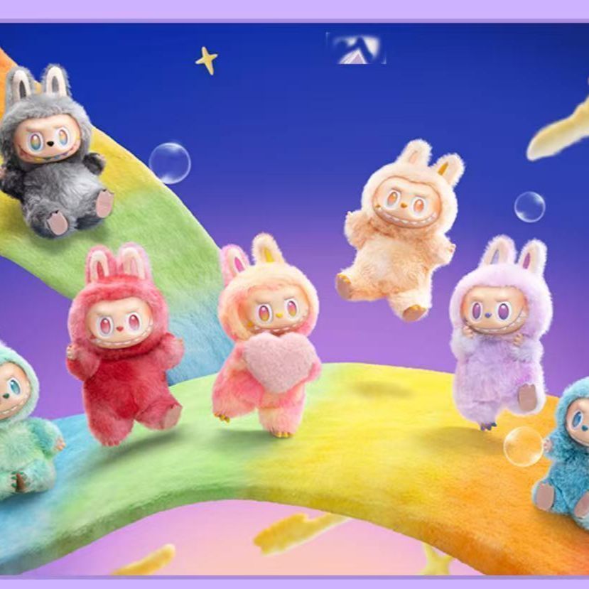 泡泡玛特POPMART THE MONSTERS前方高能系列盲盒搪胶毛绒挂件手办