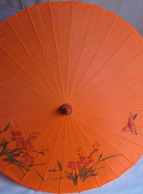 古商堂橘黄色葫芦伞绸布伞绢纱丝绸甲路工艺伞COS舞蹈道具演绎伞