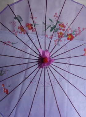 大号紫色透明绢丝伞绸布绢纱丝绸工艺伞龙古堂舞蹈演艺道具礼品伞