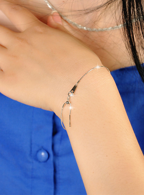 日本进口925纯银弹力女镀18k手环