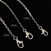 925纯银链子镀白金项链O字链十字链单链裸链锁骨链加粗加长毛衣链