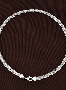 欧美风3D抛光工艺意大利六编项圈女柔滑缠绕麻花颈圈低奢时尚项链