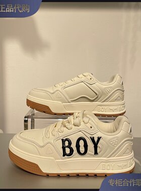 BOY LONDON国内专柜代购2026秋简约字母白运动鞋B263N7904501-599
