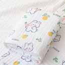 六层新生婴儿纯棉纱布浴巾儿童宝宝洗澡卡通柔软吸水浴巾夏季盖毯