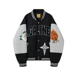 Richgainer北美和平鸽重工刺绣棒球棉服时尚潮牌高街外套上衣夹克