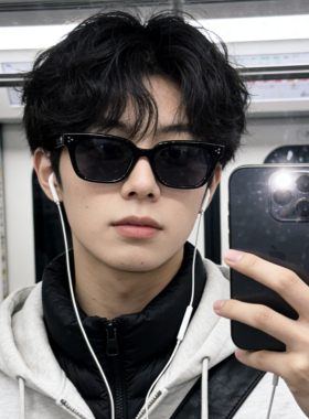 GM同款黑框墨镜男款高级感 猫眼大框显脸小防紫外线uv400太阳镜女