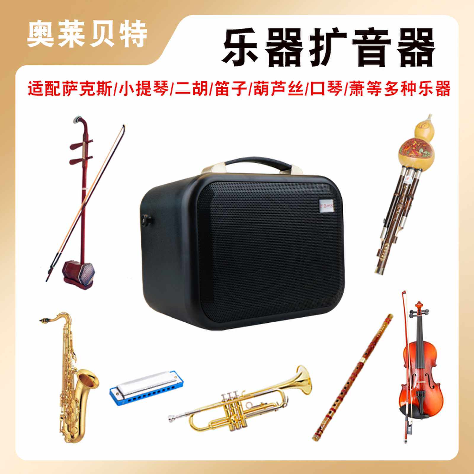 无线大功率扩音器二胡笛子葫芦丝口琴萨克斯乐器专用户外蓝牙音箱