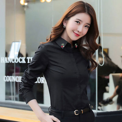 长袖混纺衬衫韩版宽松单排多扣