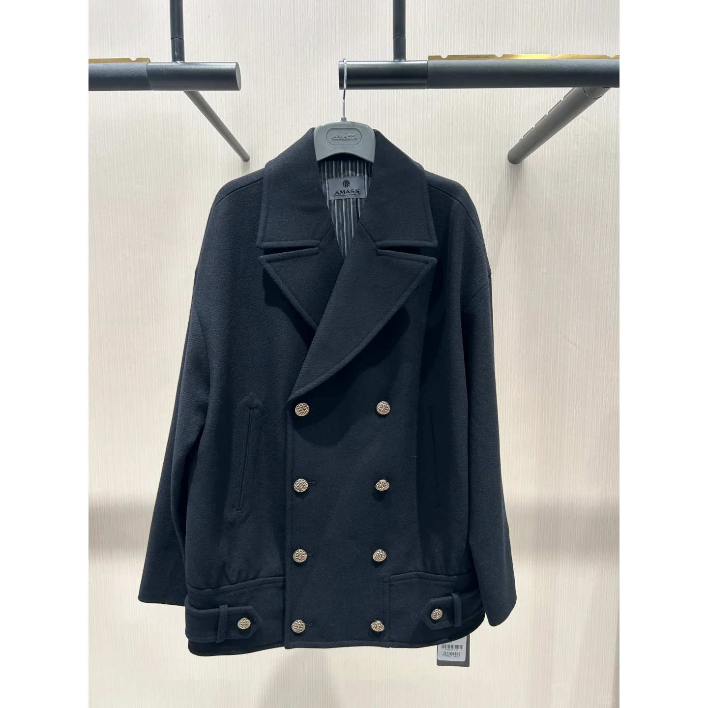 新款2025冬工装风双排扣毛呢大衣