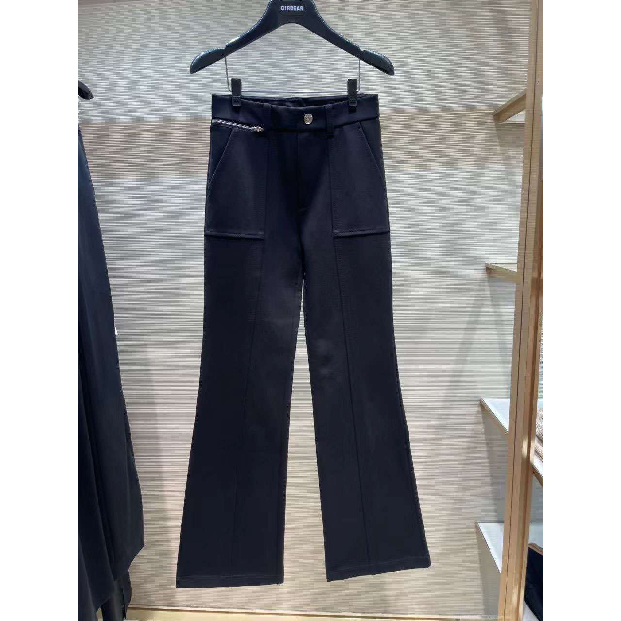 阿玛施高腰加绒微喇长裤子女士冬