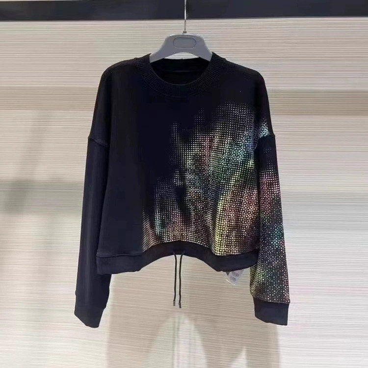 阿玛施炫彩印花春装宽松长袖T恤